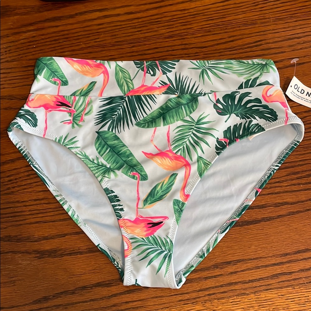 Old Navy Tropical Flamingo High-Waisted Bikini Bottoms